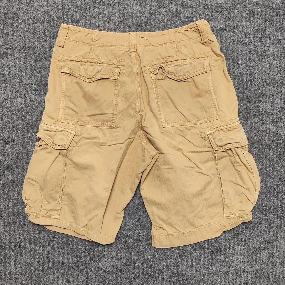 Banana Republic Shorts Mens 32 Beige Cargo Cotton Canvas Relaxed Fit Pockets